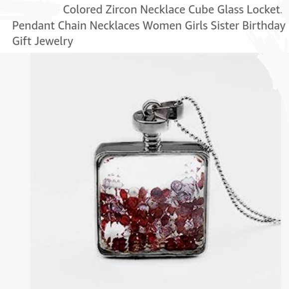 Diamond Filled Glass Perfume Bottle Pendant Necklace Silver - Picture 3 of 9